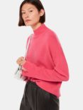 Whistles Wool Double Trim Funnel Neck Jumper, Pink