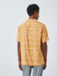 Kin Check LENZING™ ECOVERO™ VISCOSE Revere Collar Short Sleeve Shirt, Spruce Yellow
