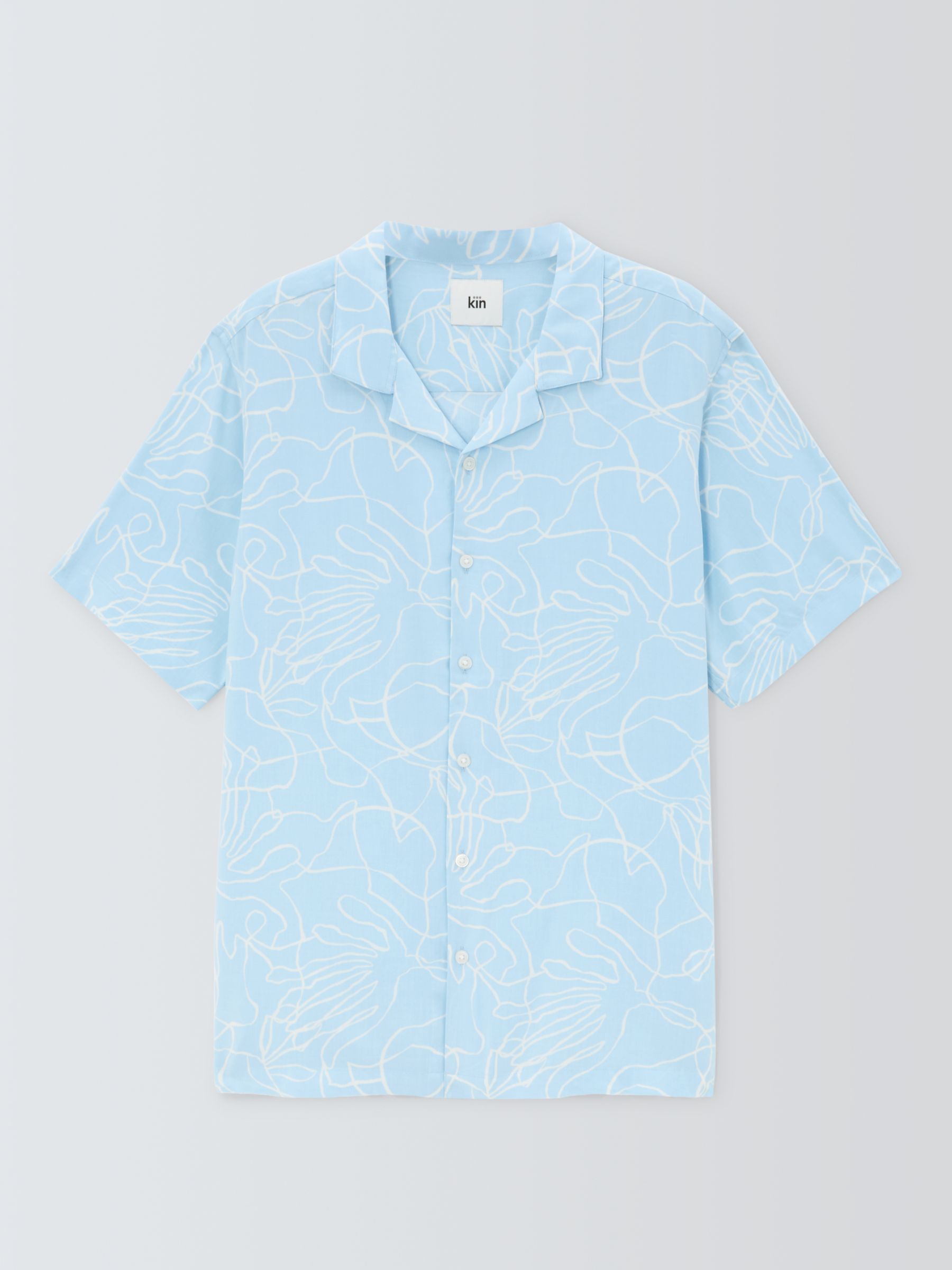 Buy Kin Squiggle LENZING™ ECOVERO™ VISCOSE Short Sleeve Revere Collar Shirt Online at johnlewis.com