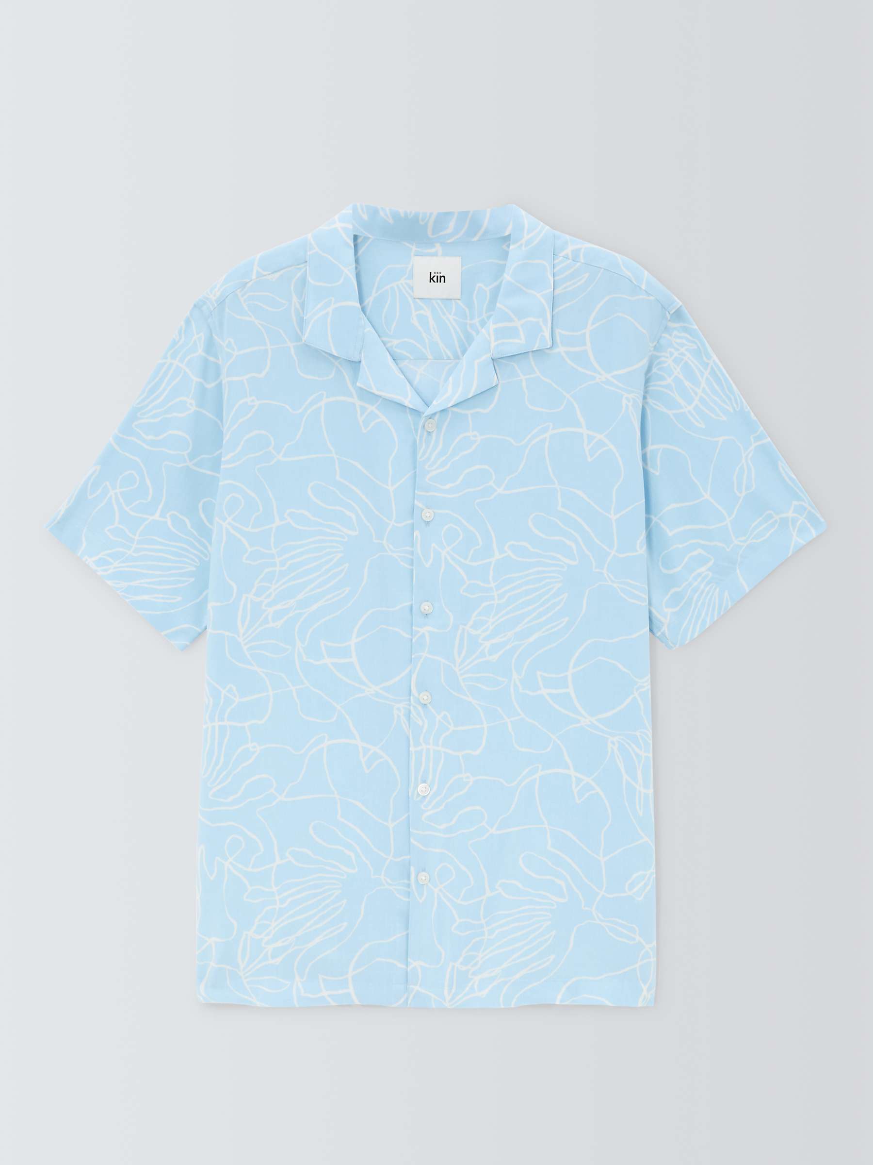 Buy Kin Squiggle LENZING™ ECOVERO™ VISCOSE Short Sleeve Revere Collar Shirt Online at johnlewis.com