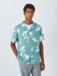 Kin Floral LENZING™ ECOVERO™ VISCOSE Revere Collar Short Sleeve Shirt, Ombre Blue