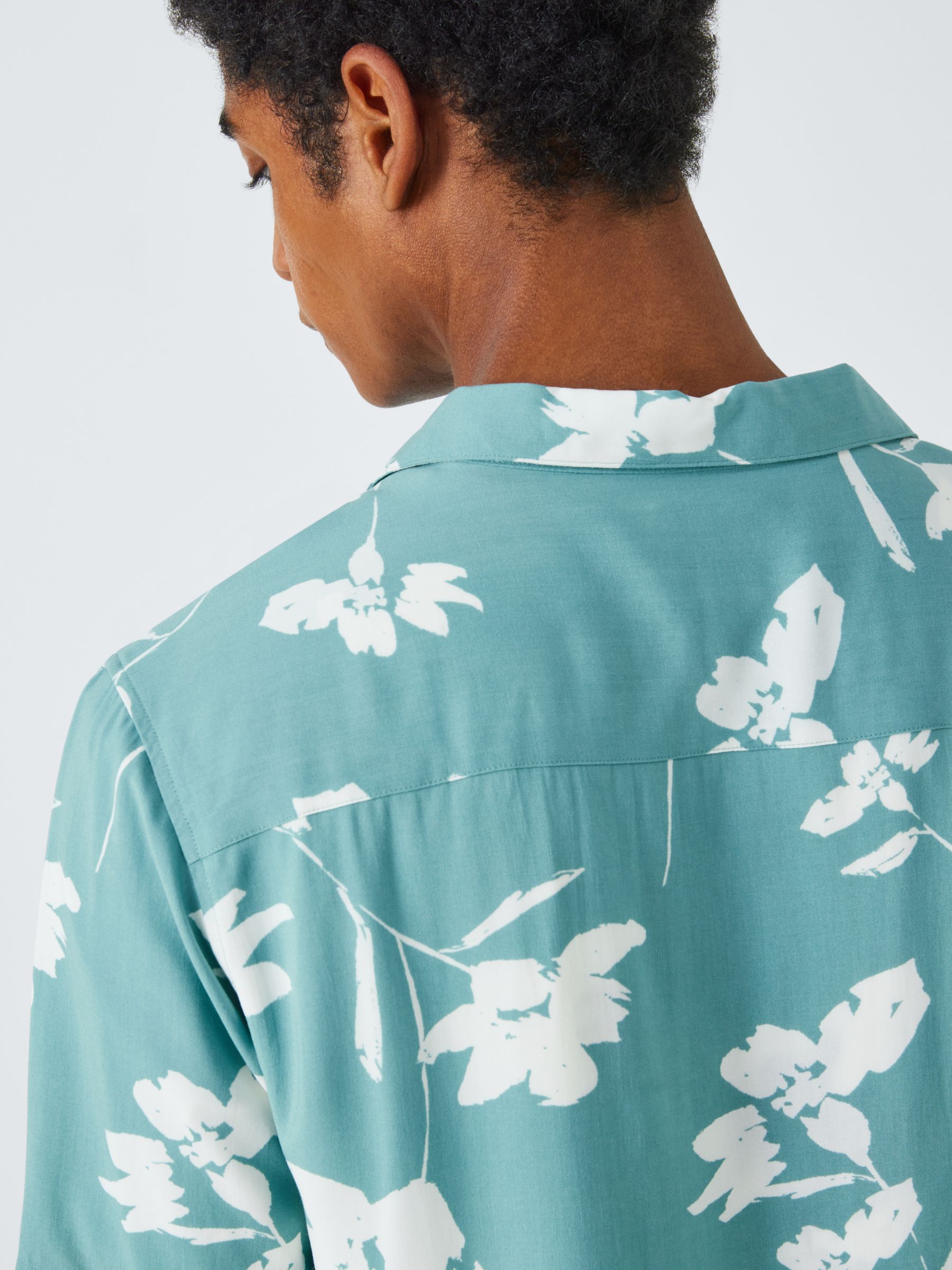 Buy Kin Floral LENZING™ ECOVERO™ VISCOSE Revere Collar Short Sleeve Shirt Online at johnlewis.com