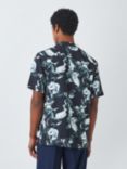 Kin Abstract LENZING™ ECOVERO™ VISCOSE Short Sleeve Revere Collar Shirt, Dark Navy