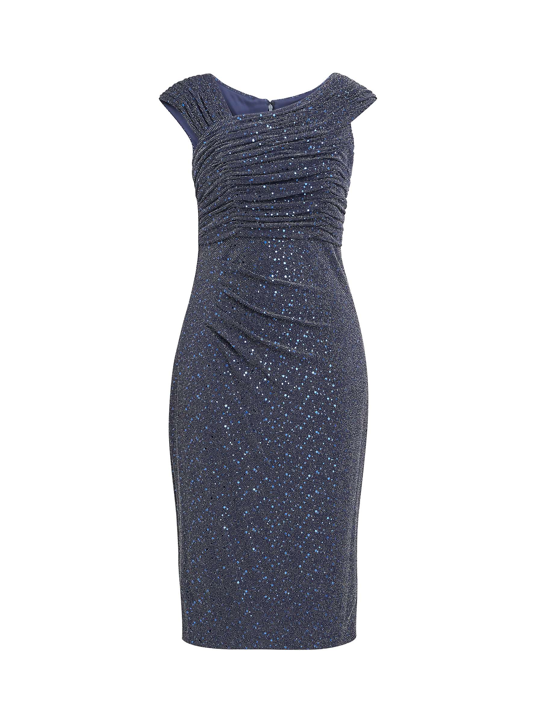 Buy Gina Bacconi Celia Metallic Sleeveless Dress, Navy/Silver Online at johnlewis.com