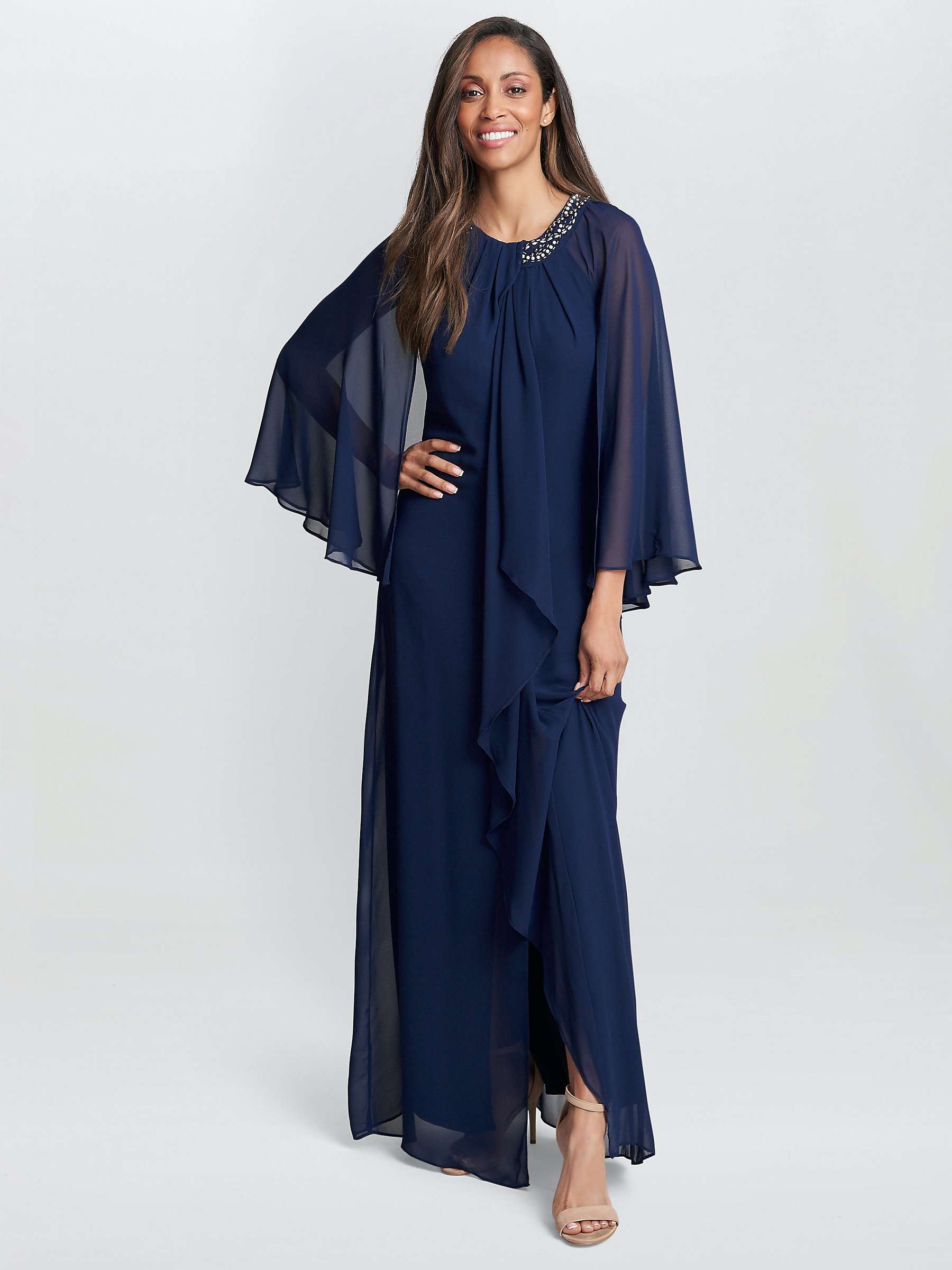 Buy Gina Bacconi Polly Maxi Dress, Navy Online at johnlewis.com