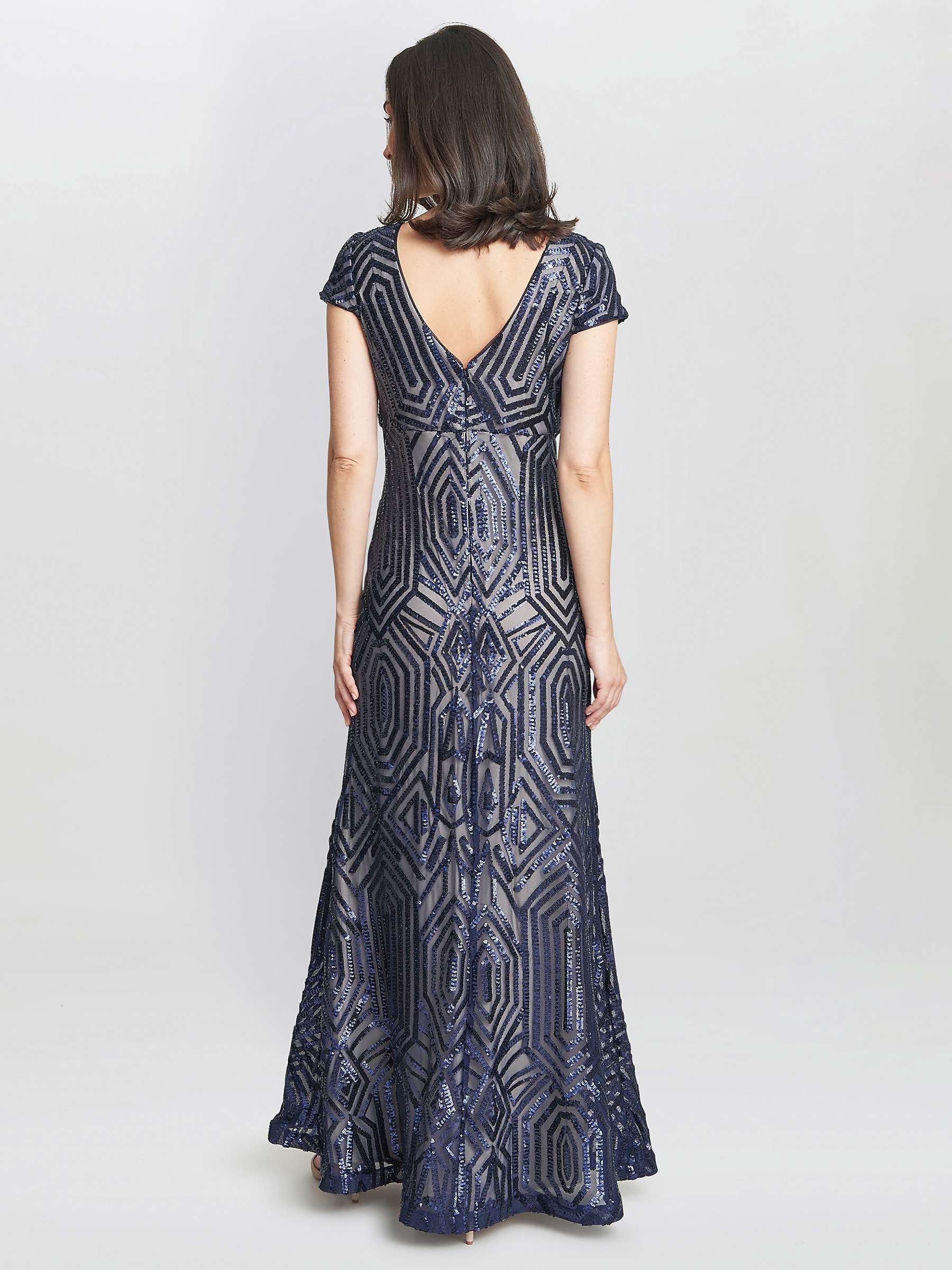 Buy Gina Bacconi Marcia Sequin Gown, Navy/Nude Online at johnlewis.com
