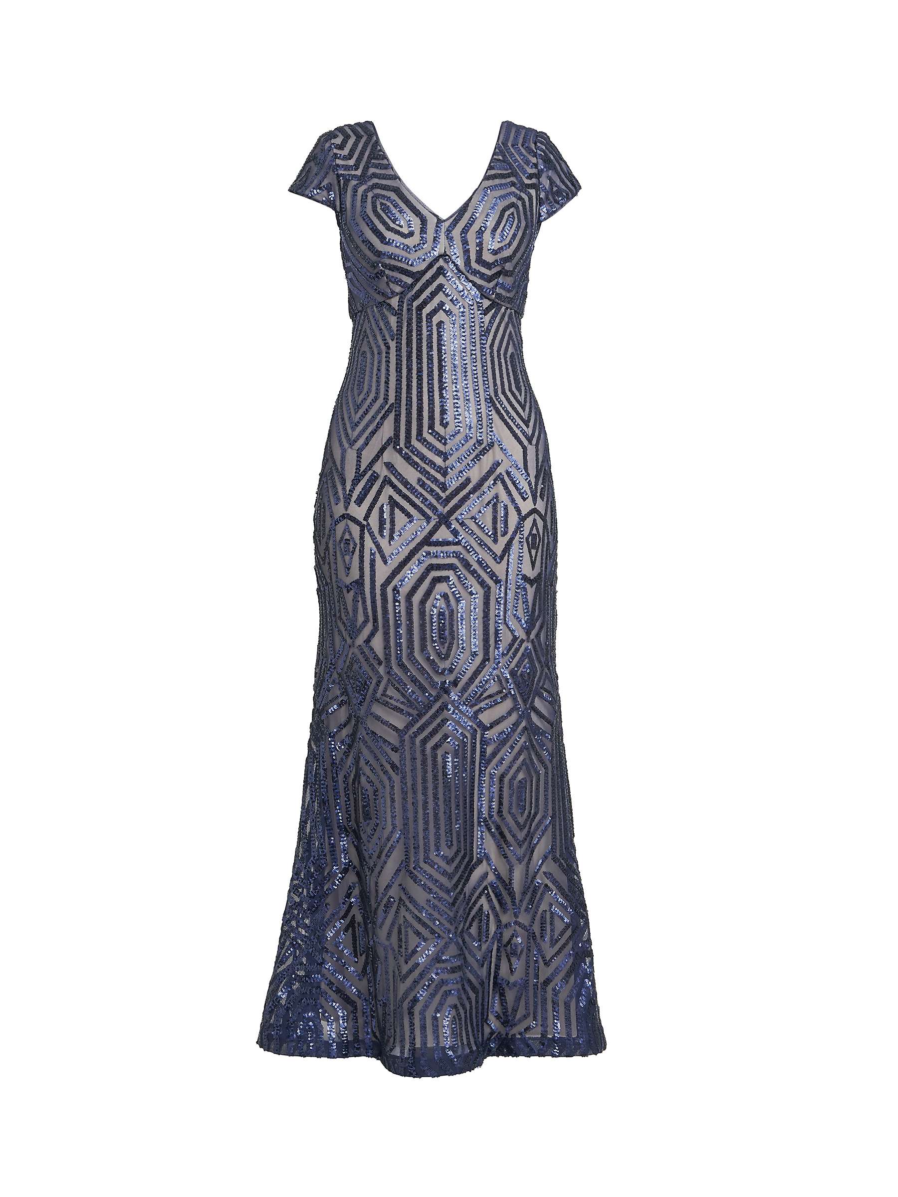 Buy Gina Bacconi Marcia Sequin Gown, Navy/Nude Online at johnlewis.com