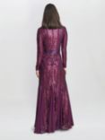 Gina Bacconi Gwen Sequined Gown, Burgundy