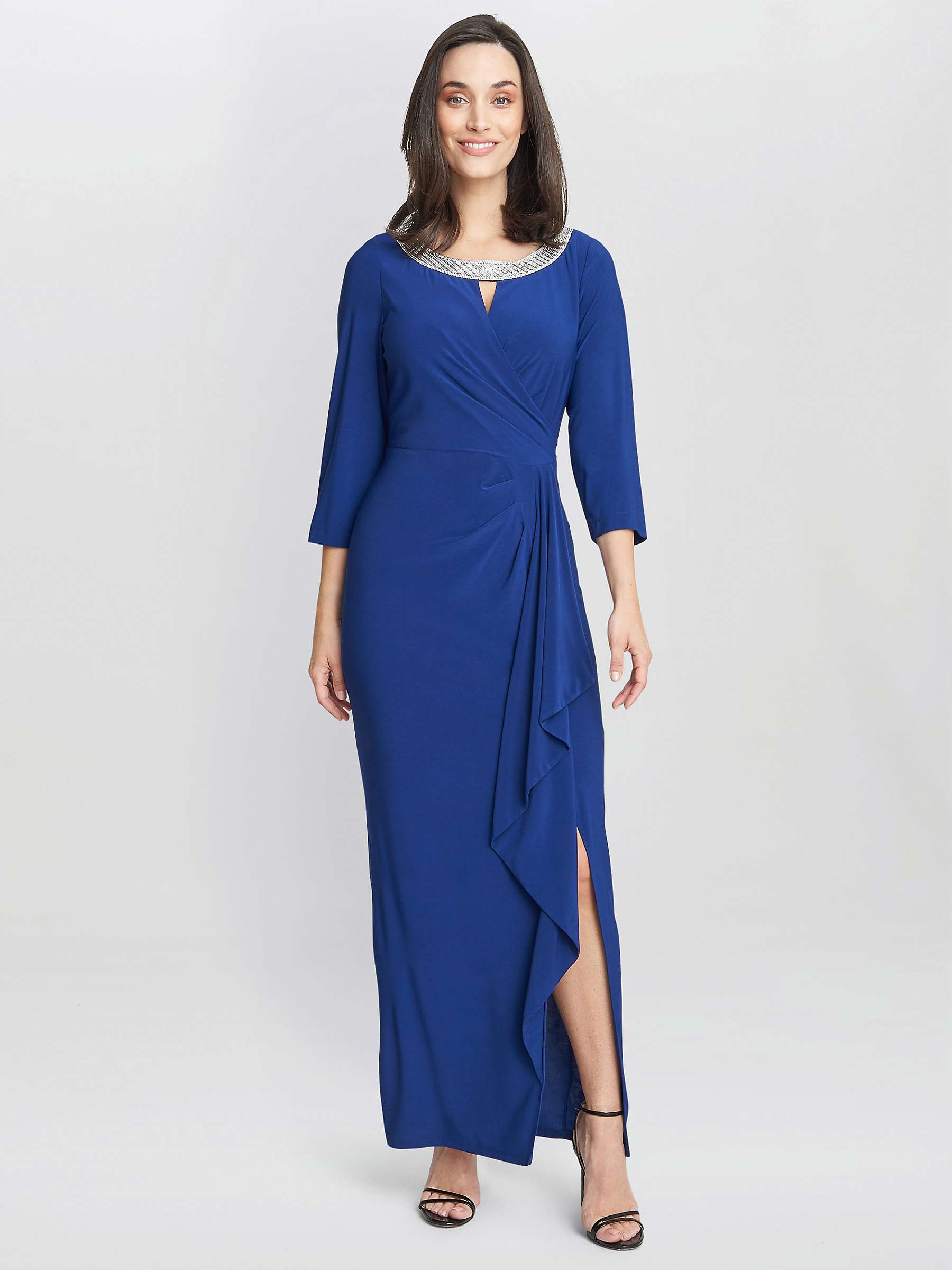 Buy Gina Bacconi Delilah Embellished A-Line Maxi Dress, Royal Online at johnlewis.com