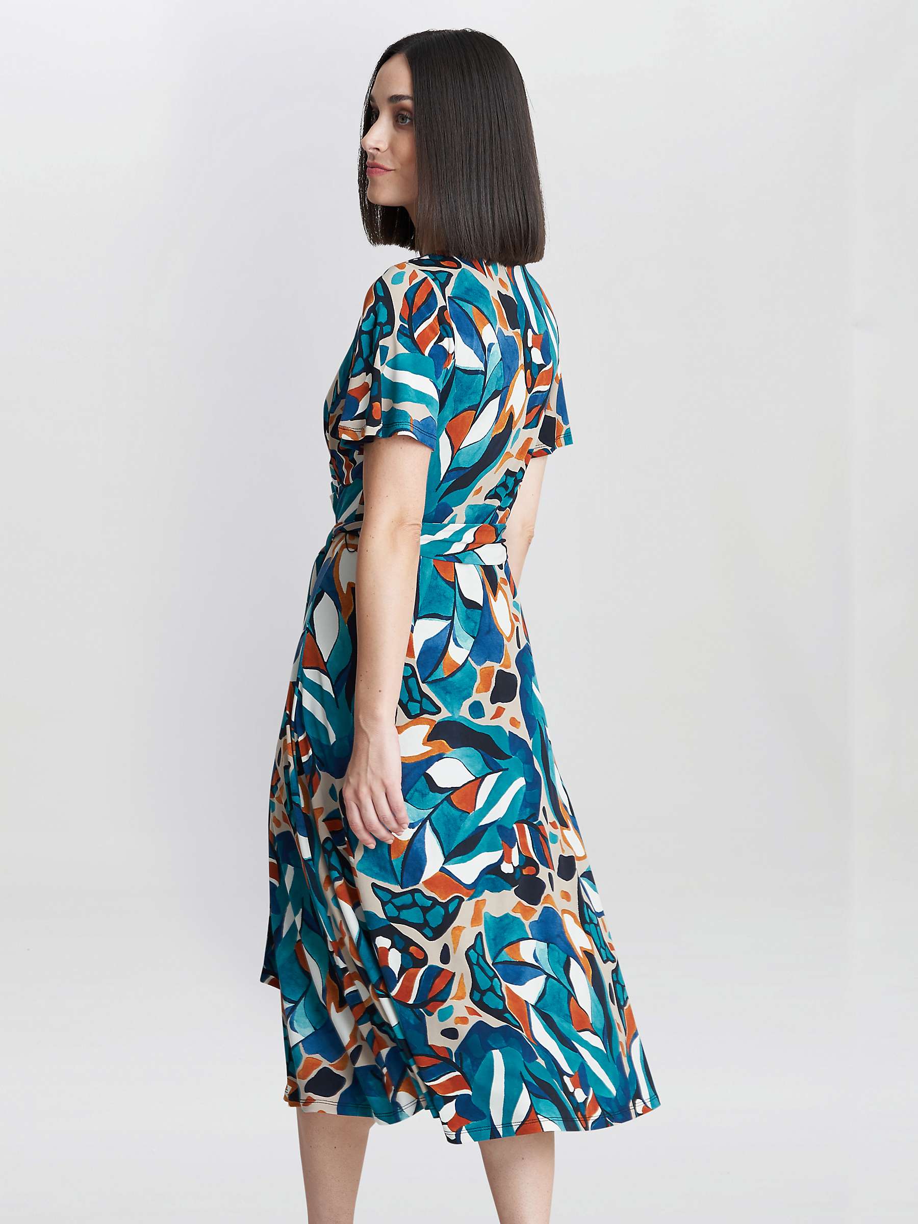 Buy Gina Bacconi Eloise Dress, Turquoise/Beige Online at johnlewis.com