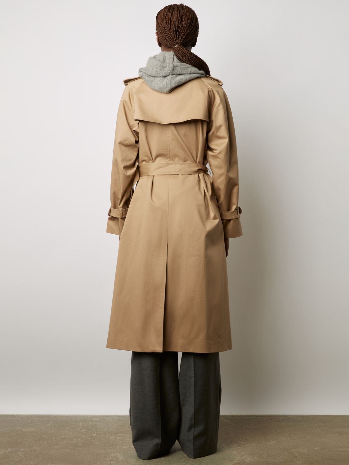 Gerard Darel Serge Double Breasted Cotton Trench Coat, Beige at John ...