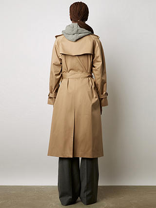 Gerard Darel Serge Double Breasted Cotton Trench Coat, Beige