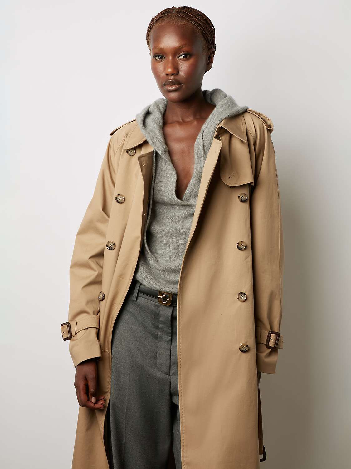 Buy Gerard Darel Serge Double Breasted Cotton Trench Coat, Beige Online at johnlewis.com
