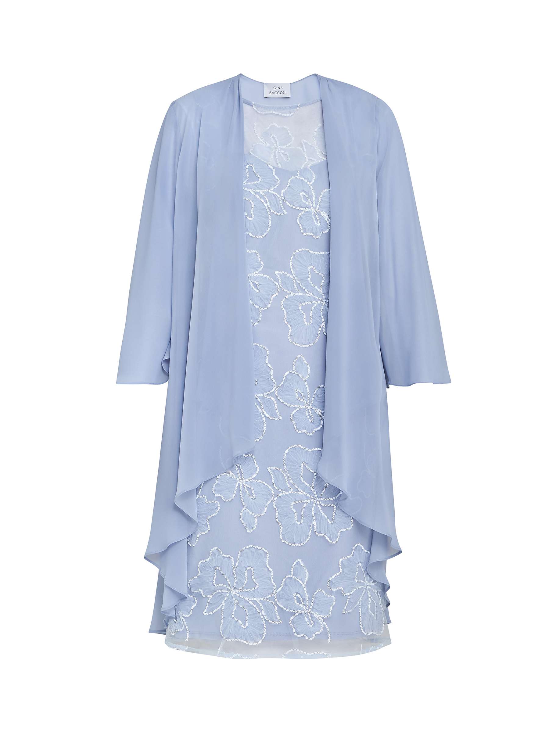 Buy Gina Bacconi Elia Embroidered Dress with Chiffon Jacket, Hydrangea Online at johnlewis.com