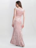 Gina Bacconi Talia Crushed Velvet Maxi Dress, Pink