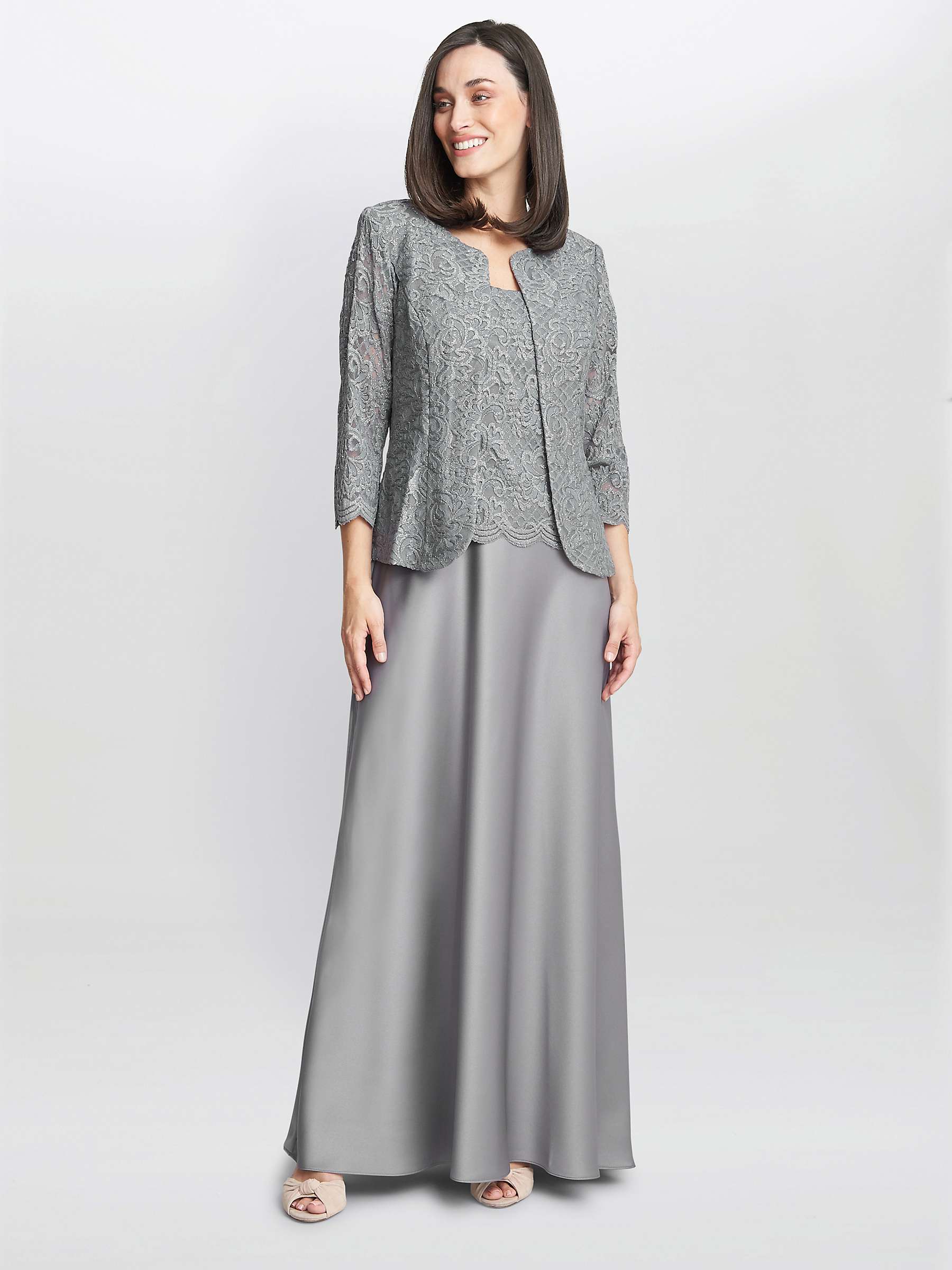 Buy Gina Bacconi Adriana Lace And Satin Dress And Jacket, Ink Online at johnlewis.com
