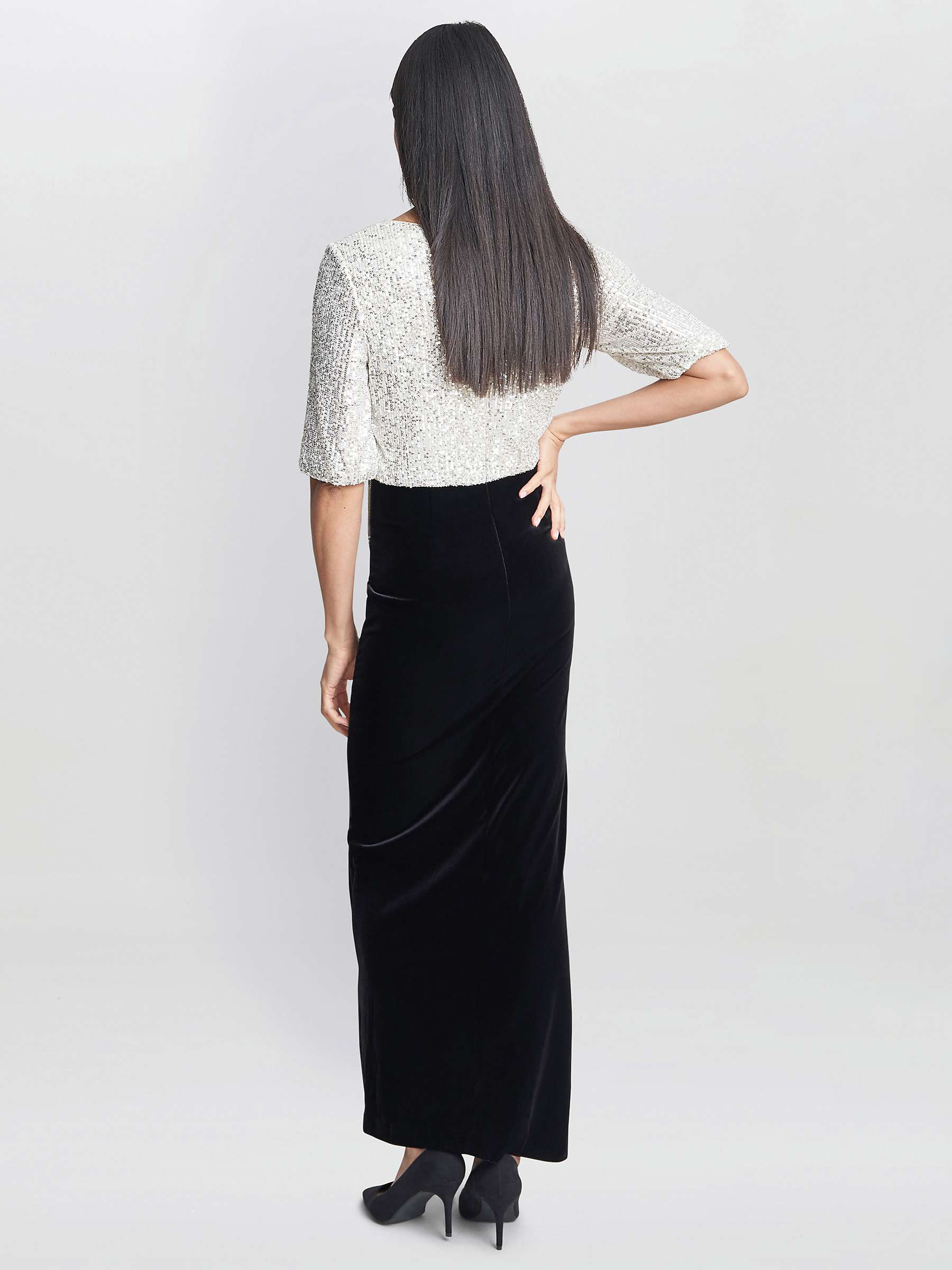 Buy Gina Bacconi Matilyn Sequin Maxi Dress, Black/Ivory Online at johnlewis.com
