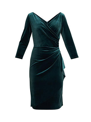 Gina Bacconi Zoe Velvet Wrap Dress, Green