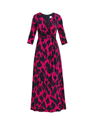 Gina Bacconi Debra Wrap Maxi Dress, Black/Pink