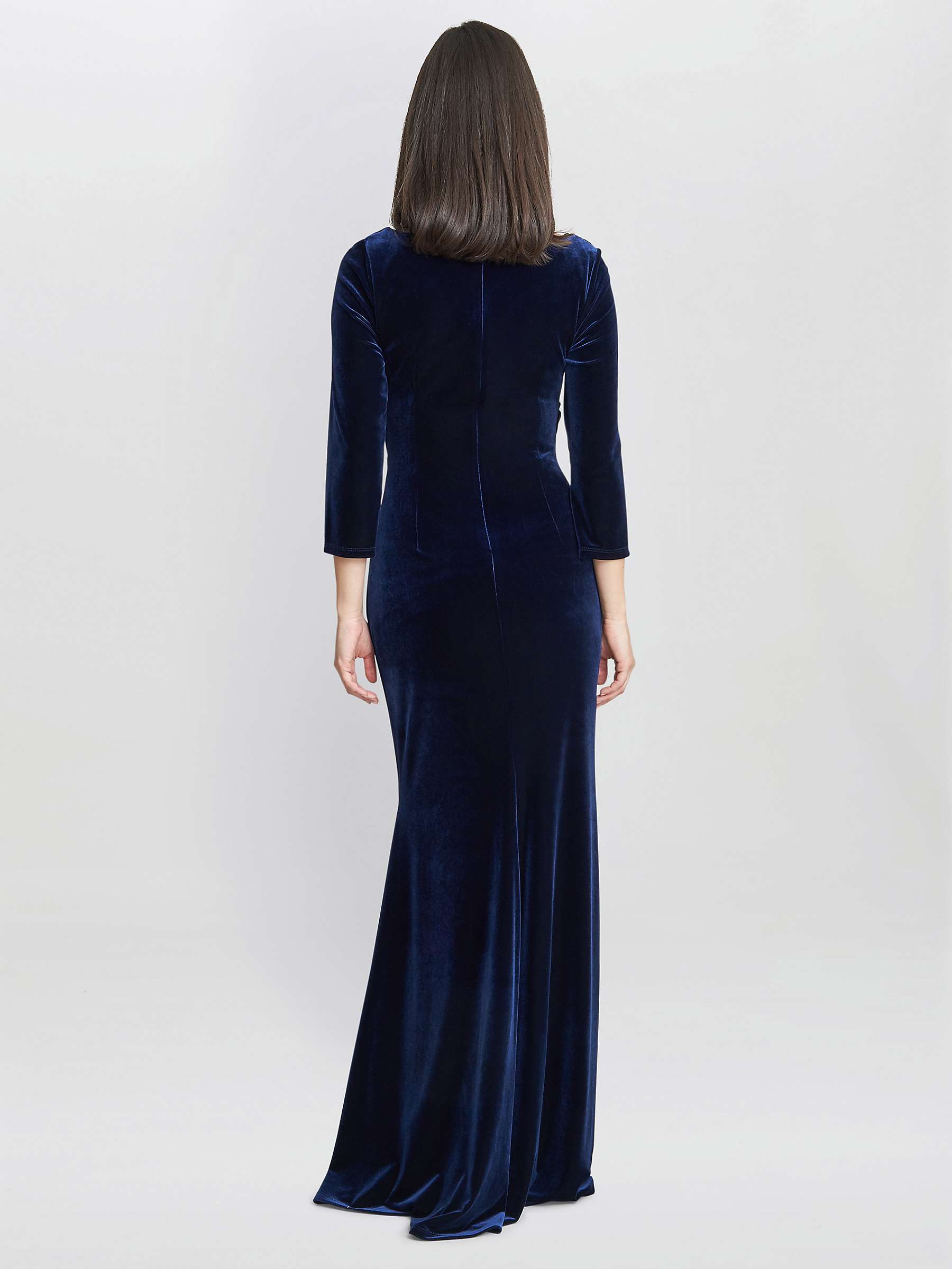 Buy Gina Bacconi Sophie Velvet Maxi Dress, Navy Online at johnlewis.com