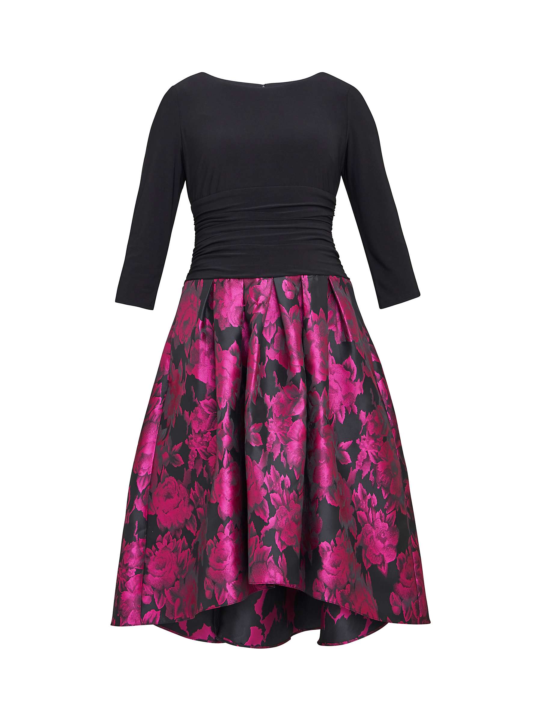 Buy Gina Bacconi Hannah Jacquard Dress, Black/Red Online at johnlewis.com