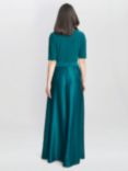 Gina Bacconi Luna Satin Skirt Maxi Dress, Emerald