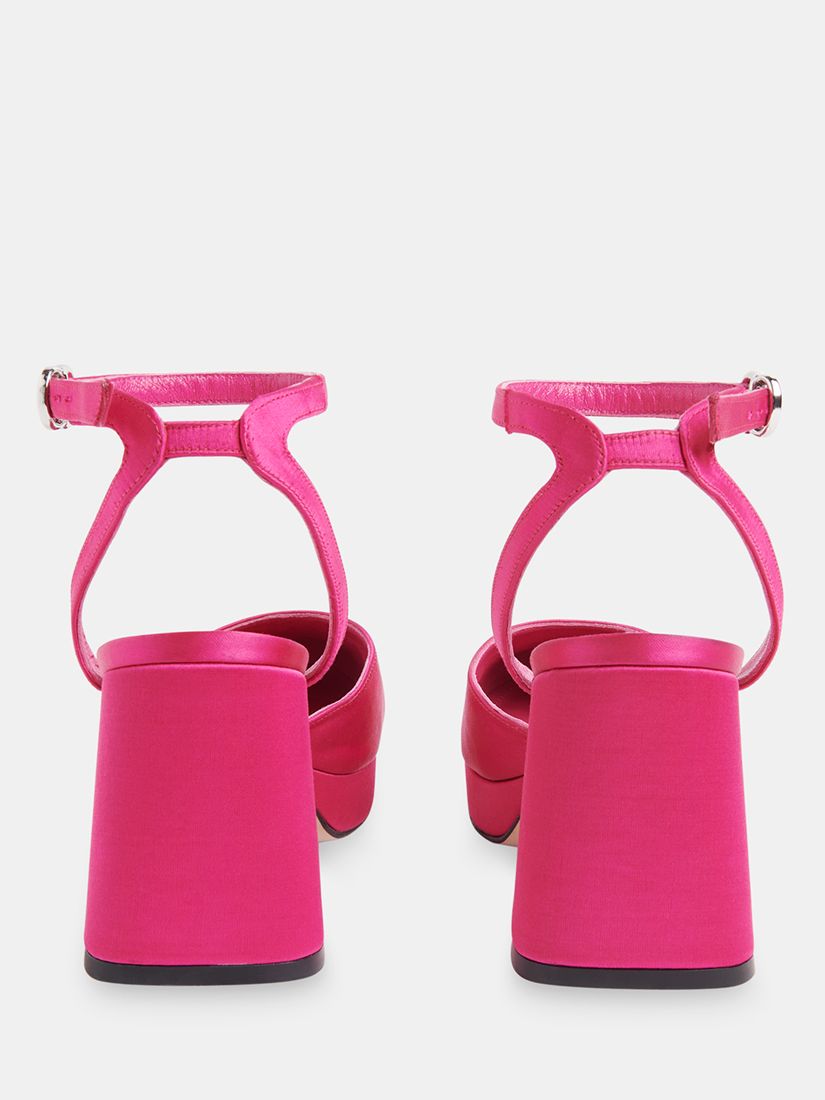 Whistles Estella Satin Platform Shoes, Pink, 3