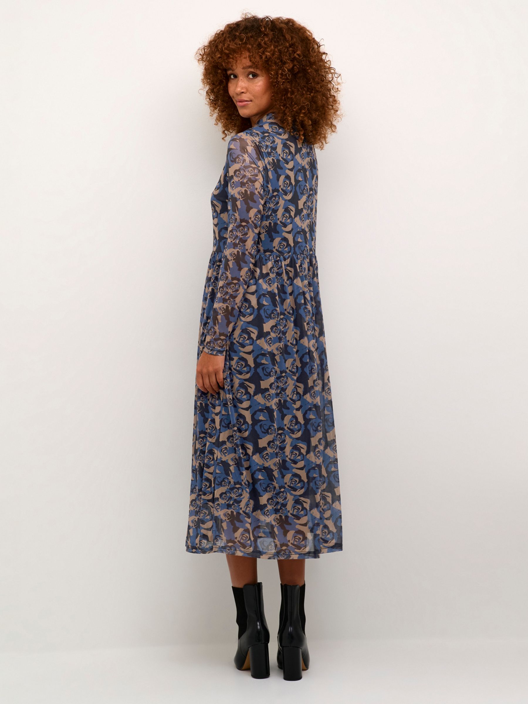 Buy KAFFE Ellie Abstract Print Midi Dress, Multi Online at johnlewis.com