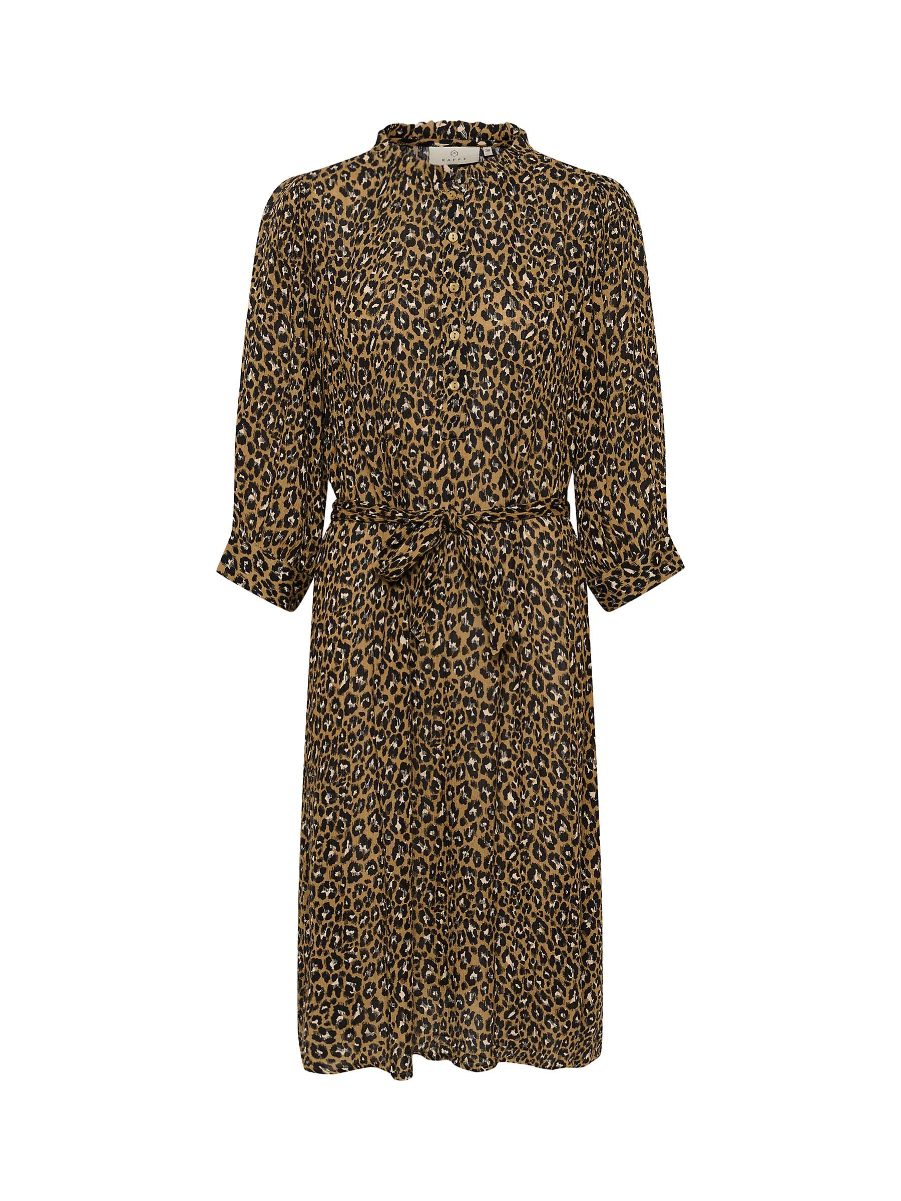 Buy KAFFE Vibeke Leopard Print Knee Length Dress, Brown/Black Online at johnlewis.com