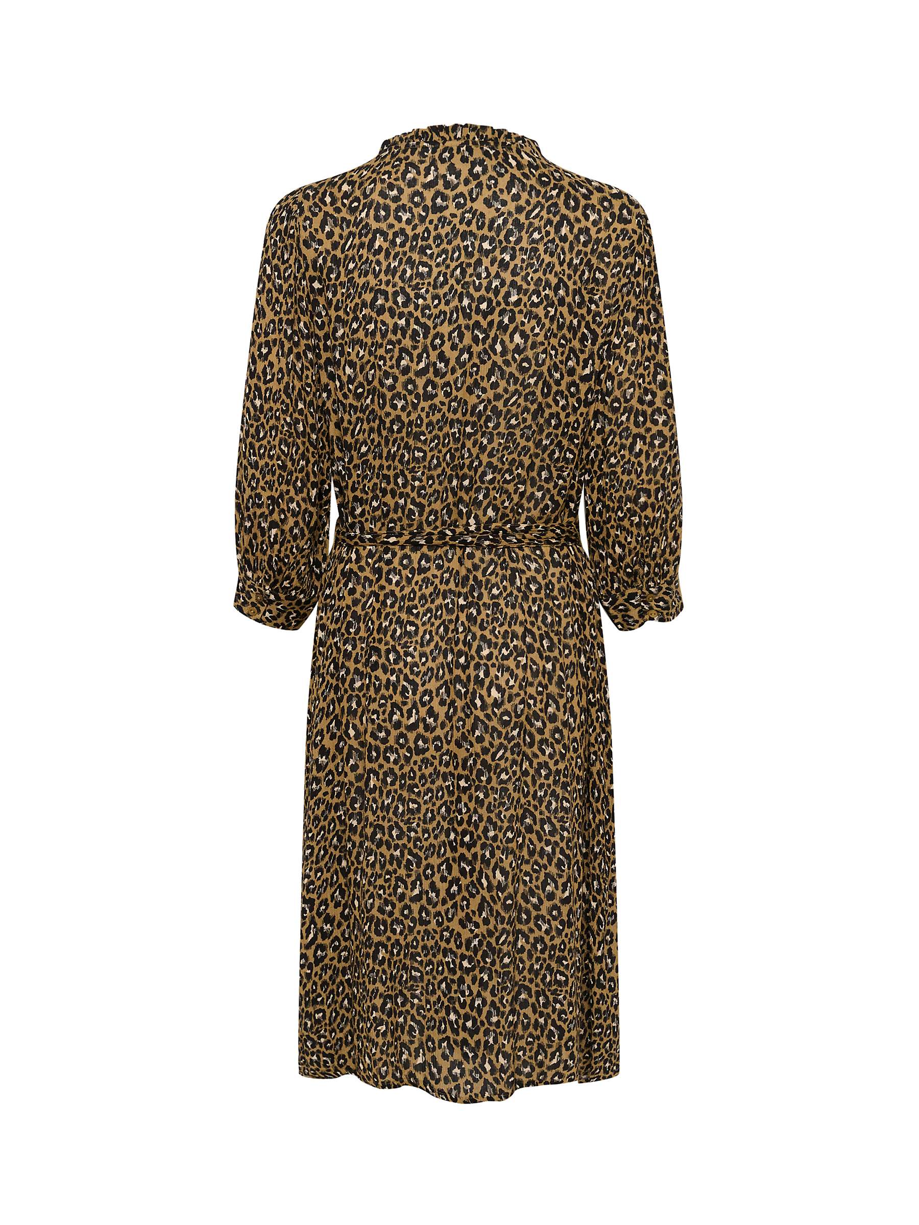 Buy KAFFE Vibeke Leopard Print Knee Length Dress, Brown/Black Online at johnlewis.com