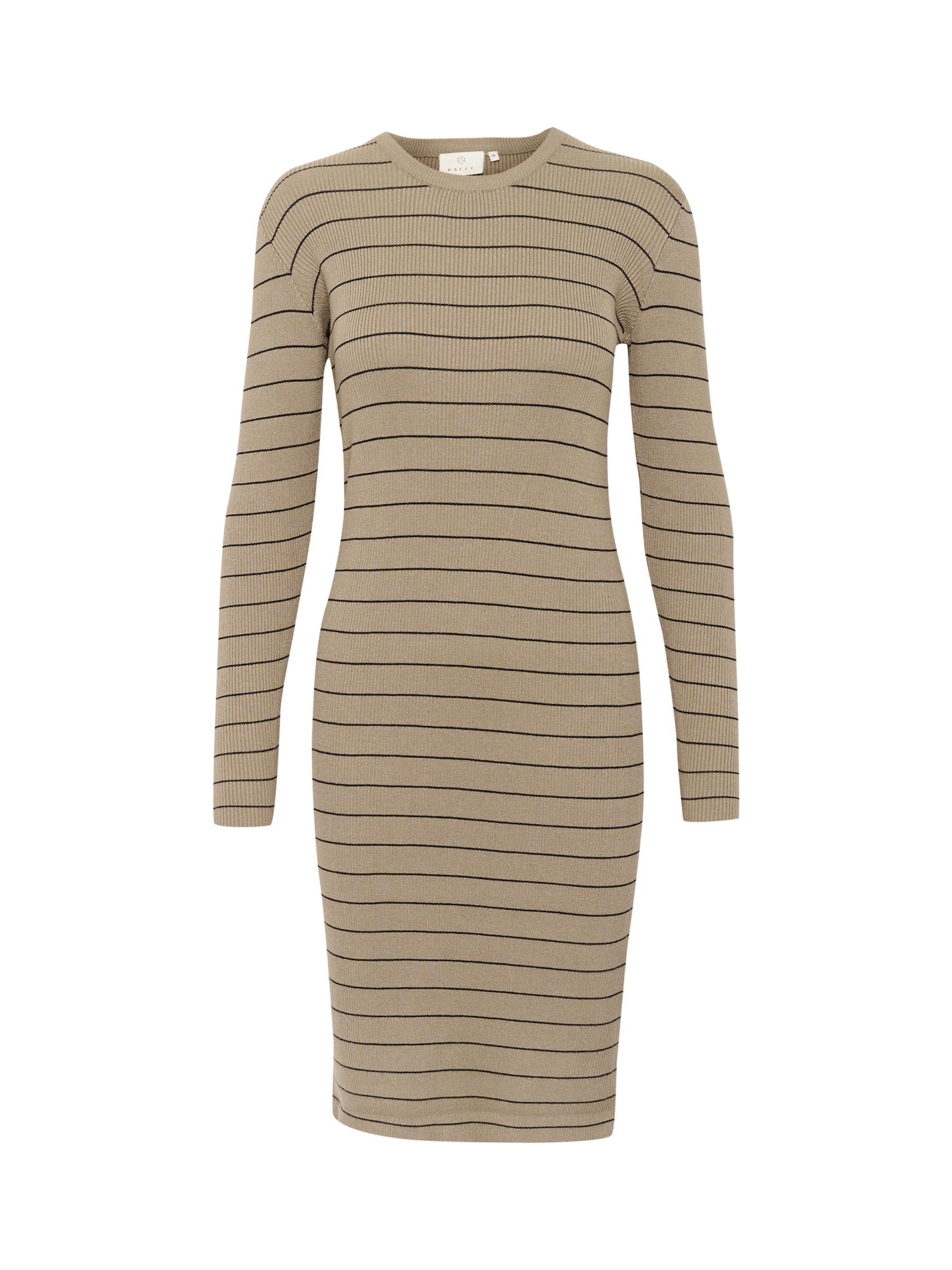 Buy KAFFE Ellen Stripe Rib Dress, Brindle/Black Online at johnlewis.com
