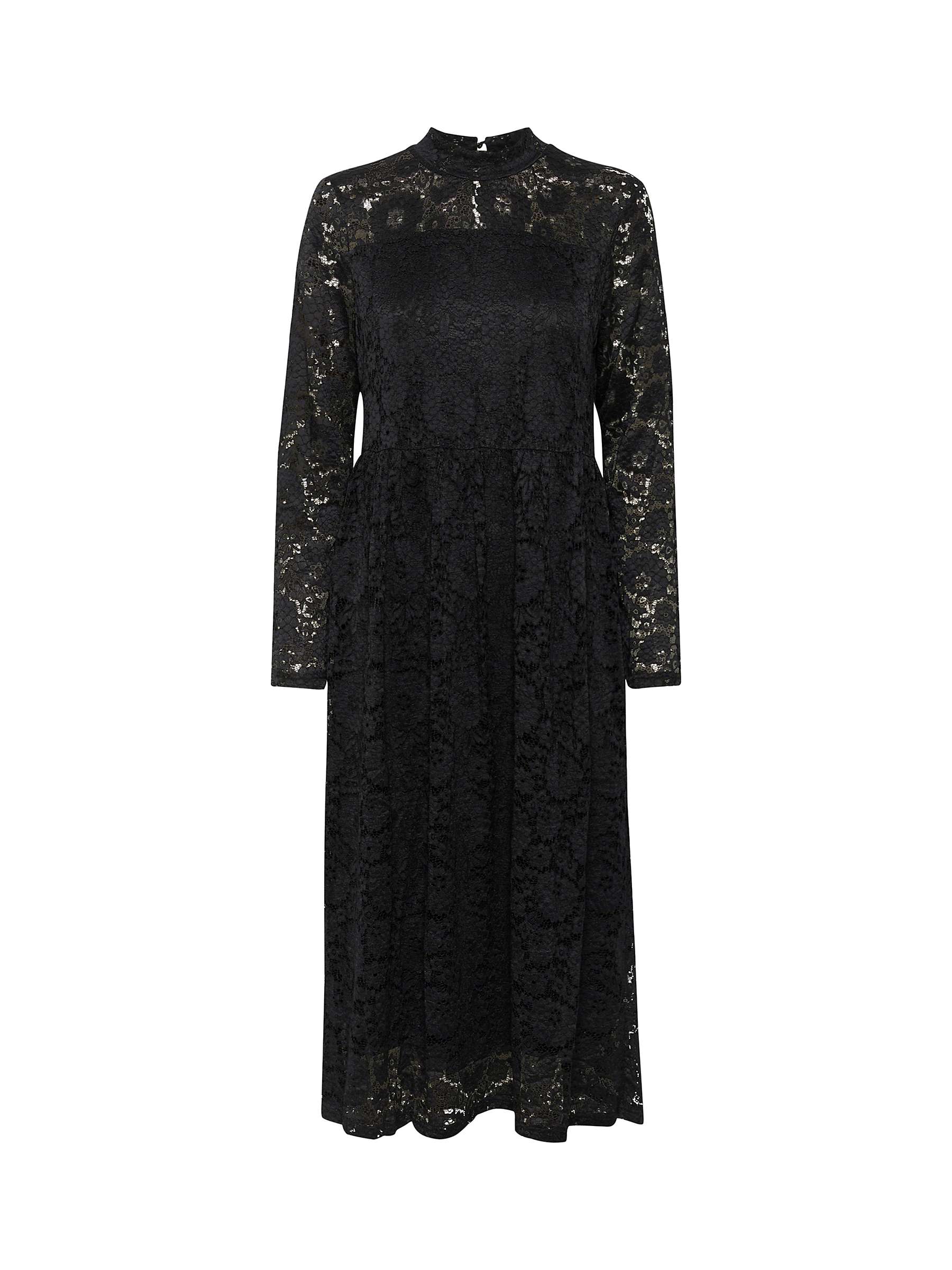 KAFFE Elga Lace Midi Dress, Black Deep at John Lewis & Partners