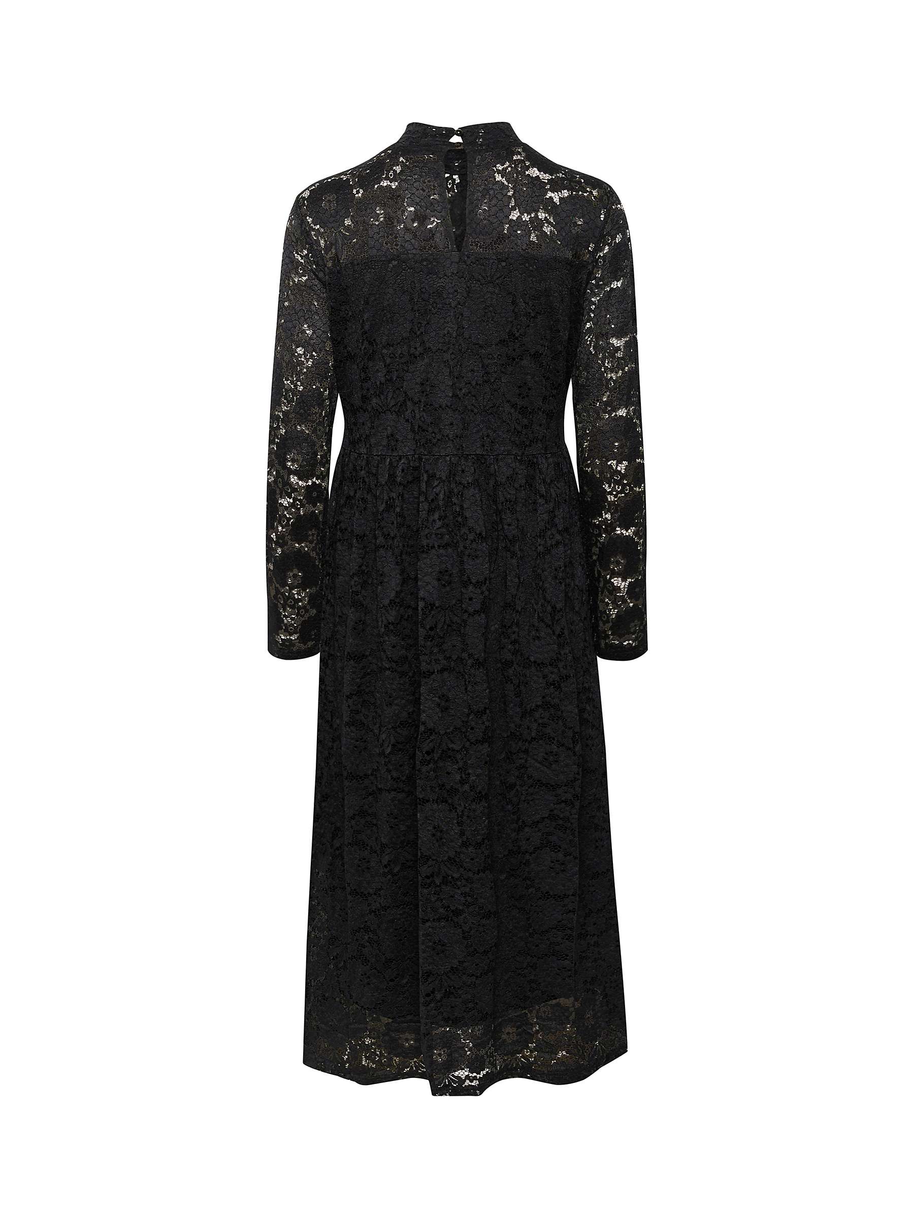 KAFFE Elga Lace Midi Dress, Black Deep at John Lewis & Partners