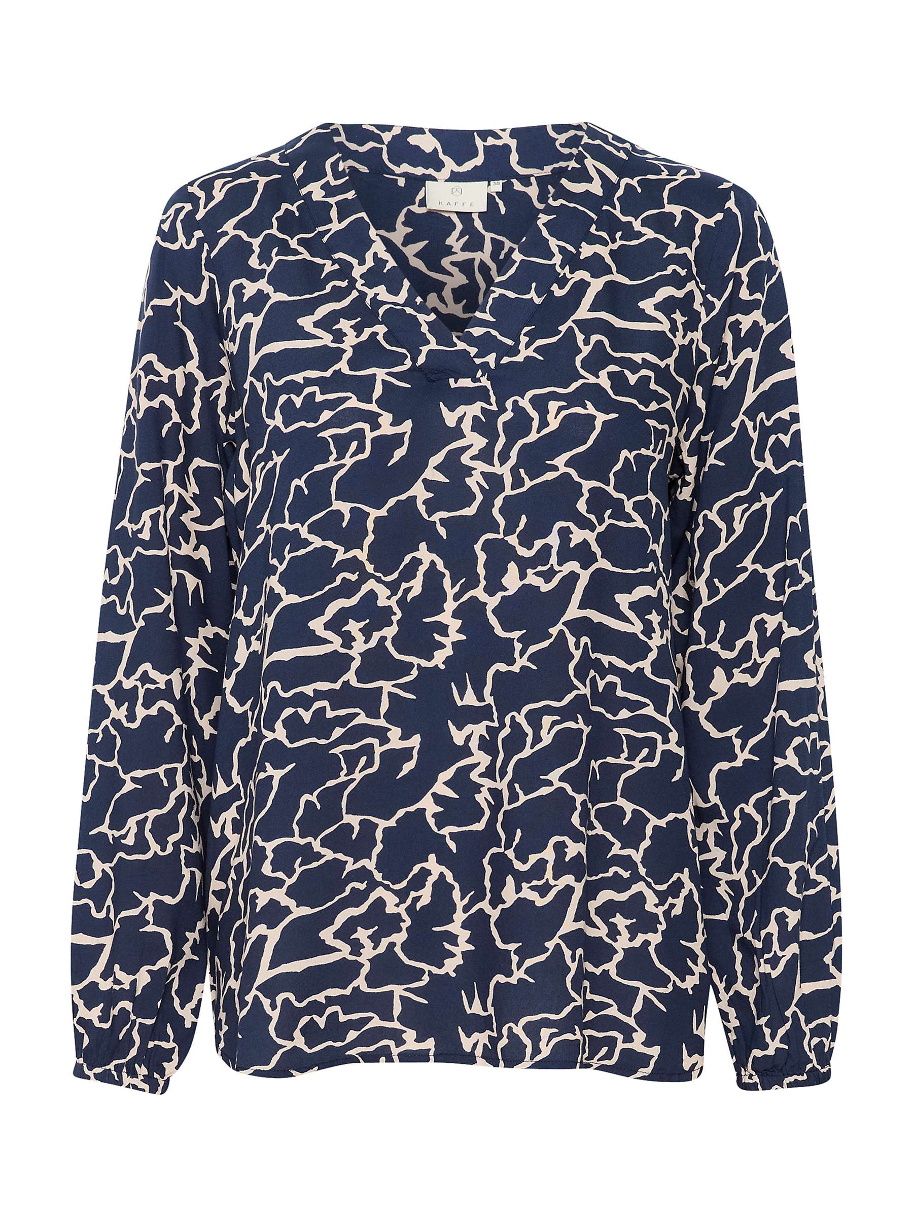 Buy KAFFE Janne Feather Print Blouse, Midnight Online at johnlewis.com