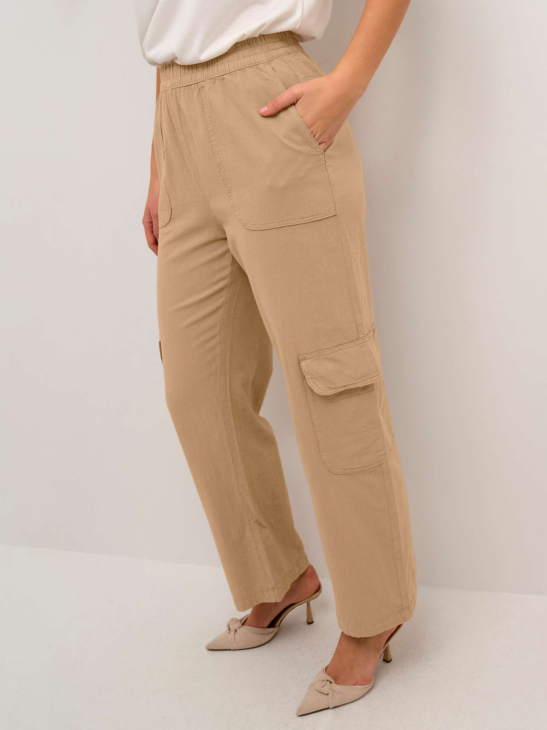 Buy KAFFE Naya Wide Leg Cargo Trousers Online at johnlewis.com