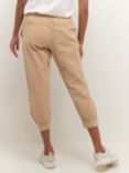 KAFFE Naya Capri Cropped Tapered Joggers, Classic Sand