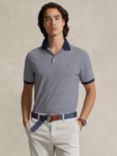 Polo Ralph Lauren Short Sleeve Striped Polo Shirt, Refined Navy/White, Refined Navy/White