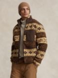 Polo Ralph Lauren Patterned Hybrid Fleece, Dark Beech, Dark Beech