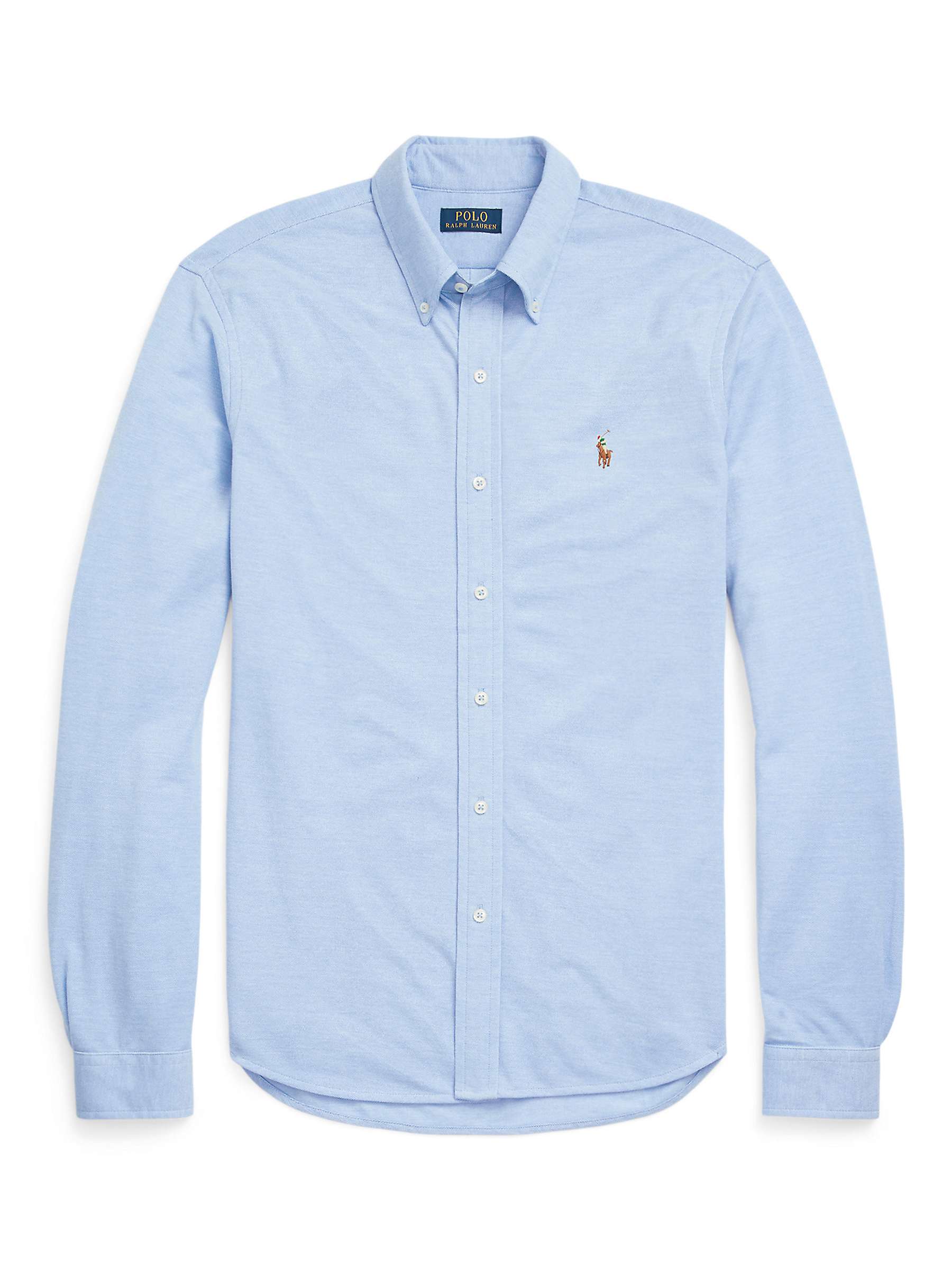 Buy Polo Ralph Lauren Knit Oxford Shirt, Blue Online at johnlewis.com