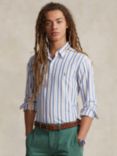 Polo Ralph Lauren Custom Fit Stripe Oxford Shirt, Blue/Multi, Blue/Multi