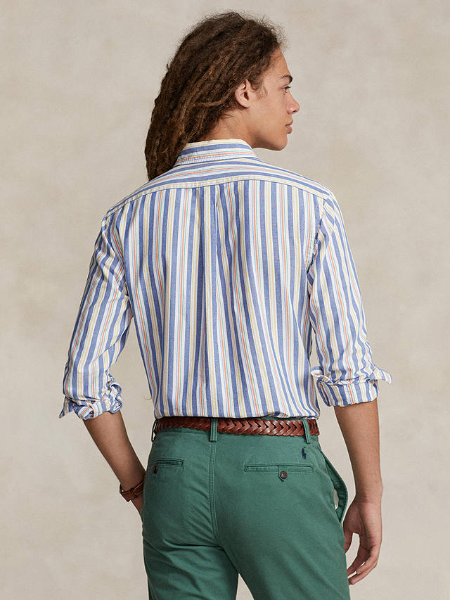 Polo Ralph Lauren Custom Fit Stripe Oxford Shirt, Blue/Multi