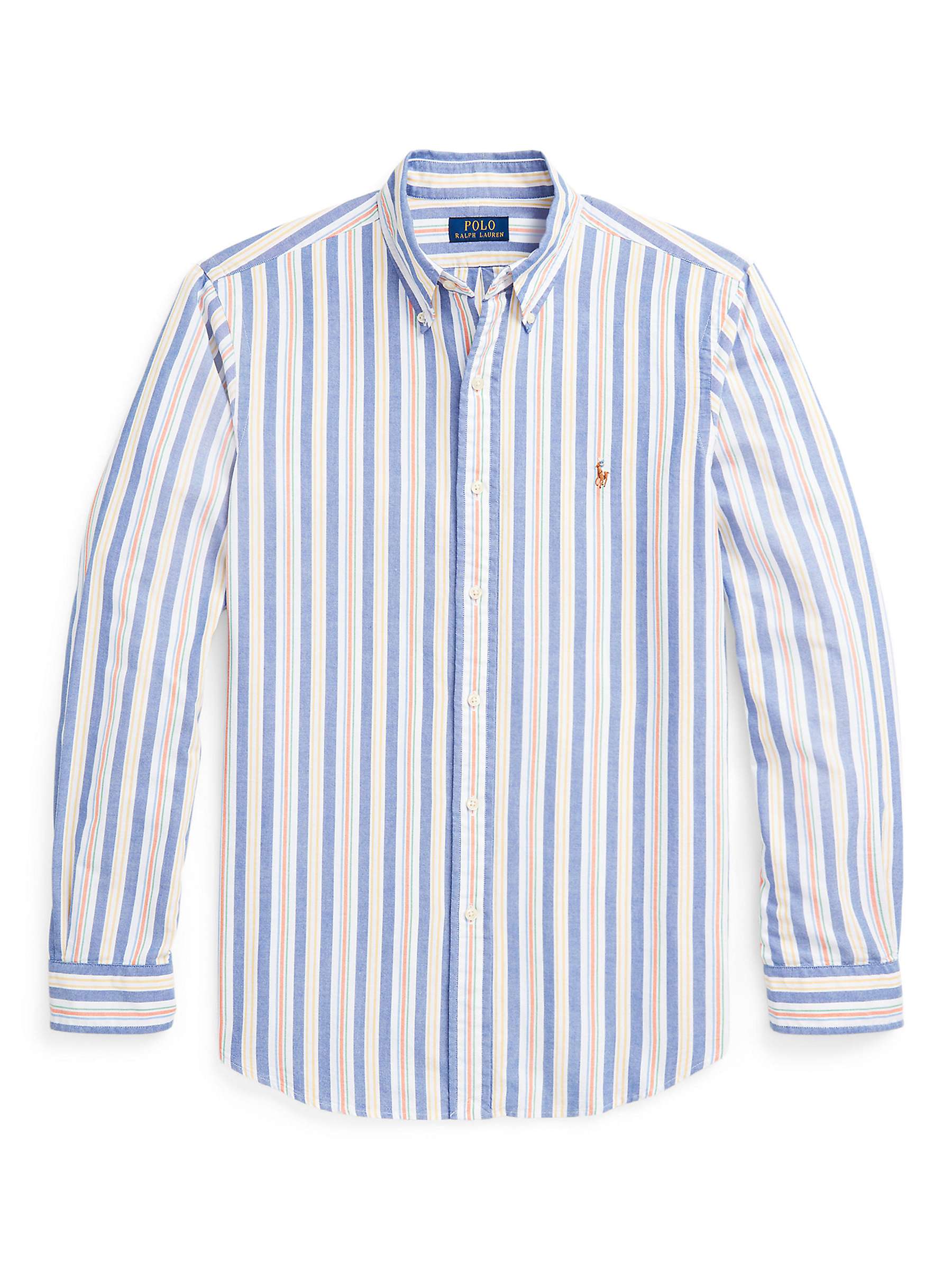 Buy Polo Ralph Lauren Custom Fit Stripe Oxford Shirt, Blue/Multi Online at johnlewis.com