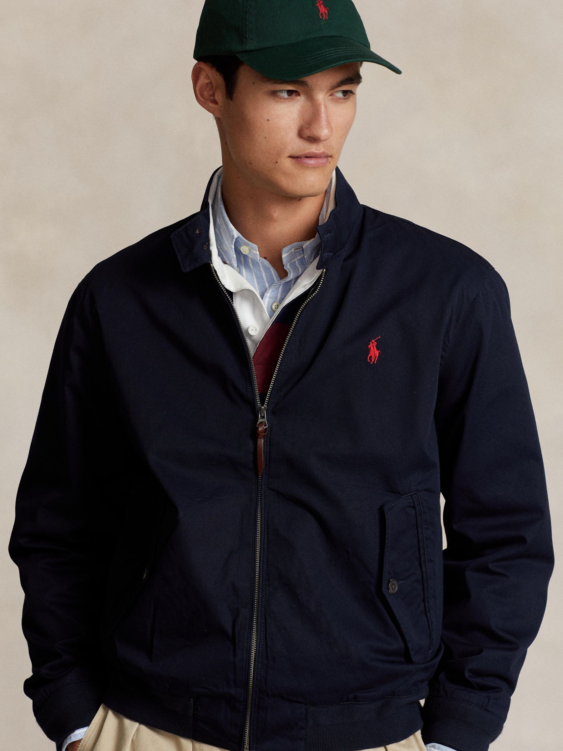 Polo Ralph Lauren Twill Windbreaker Jacket, Navy, S