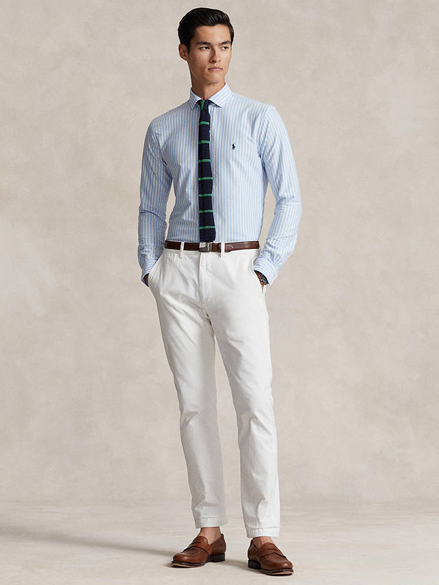 Polo Ralph Lauren Striped Jersey Shirt, Office Blue White