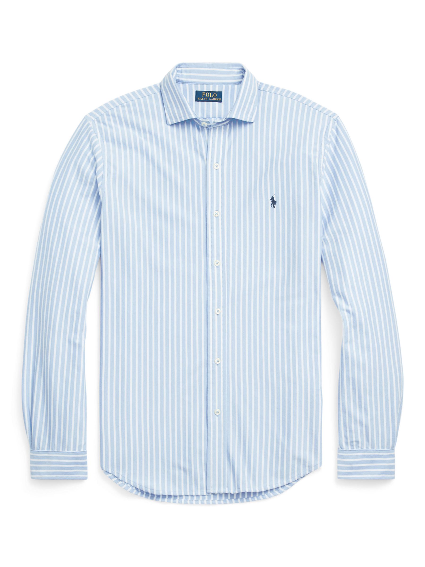 Polo Ralph Lauren Striped Jersey Shirt, Office Blue White, L