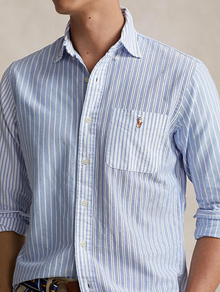 Polo Ralph Lauren Custom Fit Striped Oxford Fun Shirt, Blue/White