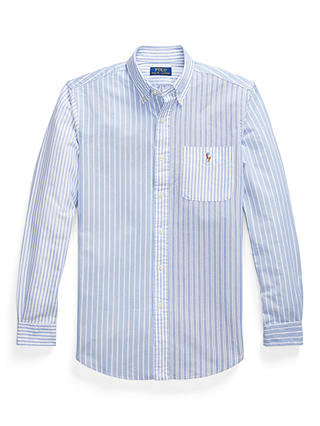Polo Ralph Lauren Custom Fit Striped Oxford Fun Shirt, Blue/White