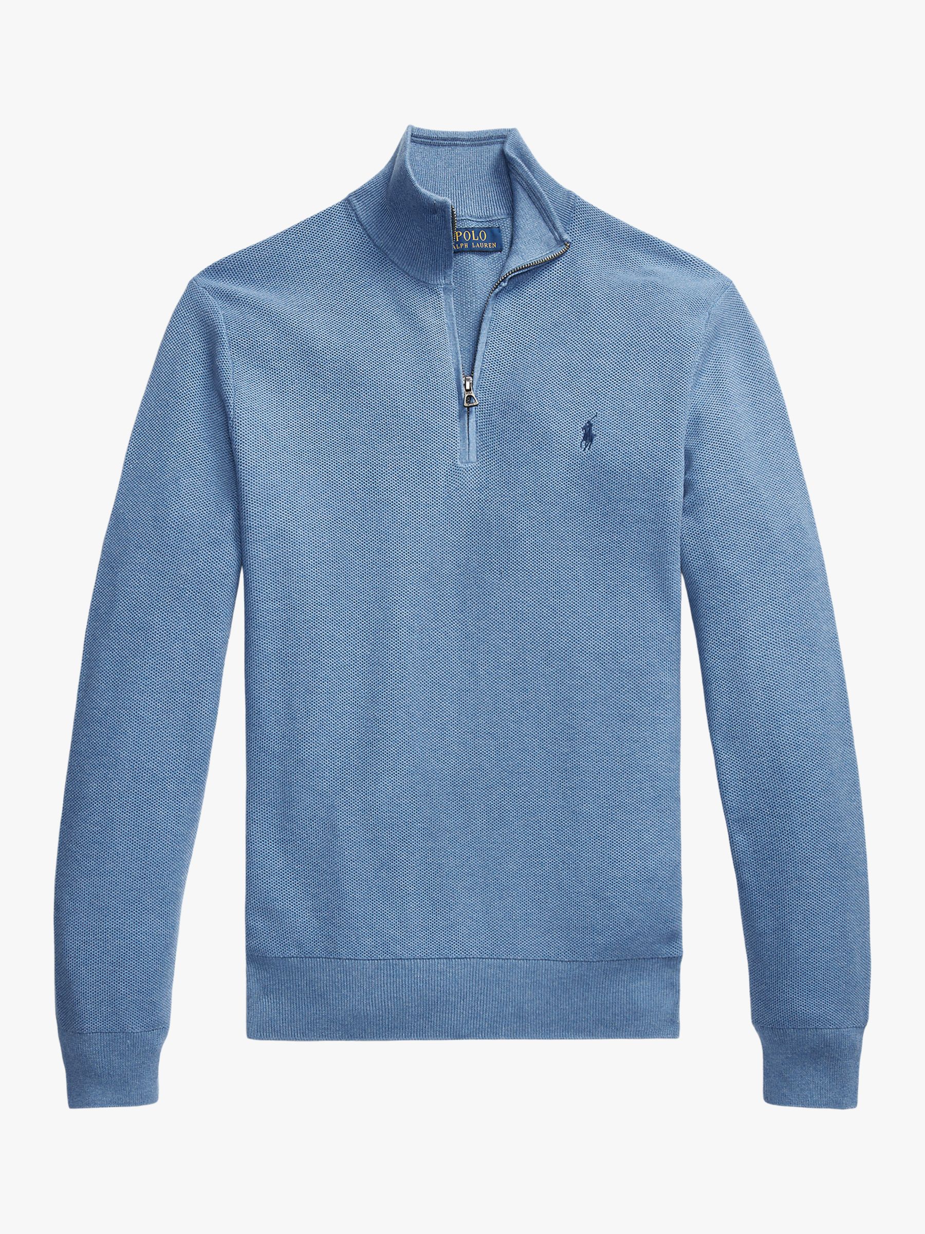 Polo Ralph Lauren Long Sleeve Quarter Zip Jumper, Blue, S