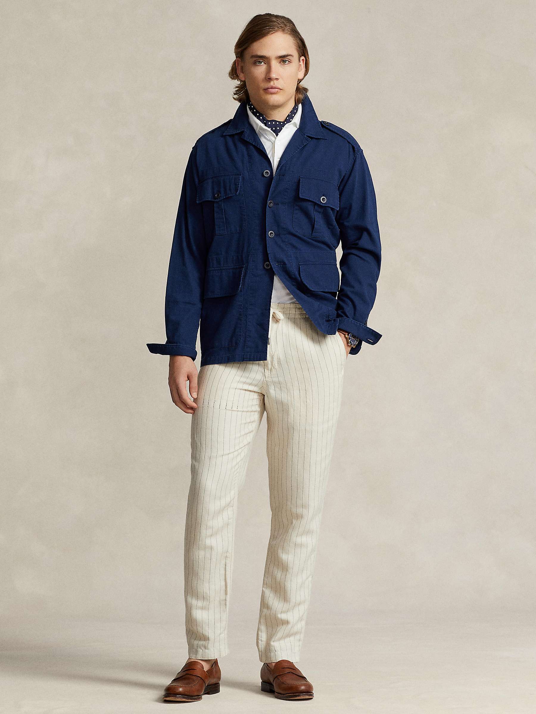 Buy Polo Ralph Lauren Prepster Striped Linen Blend Trousers Online at johnlewis.com
