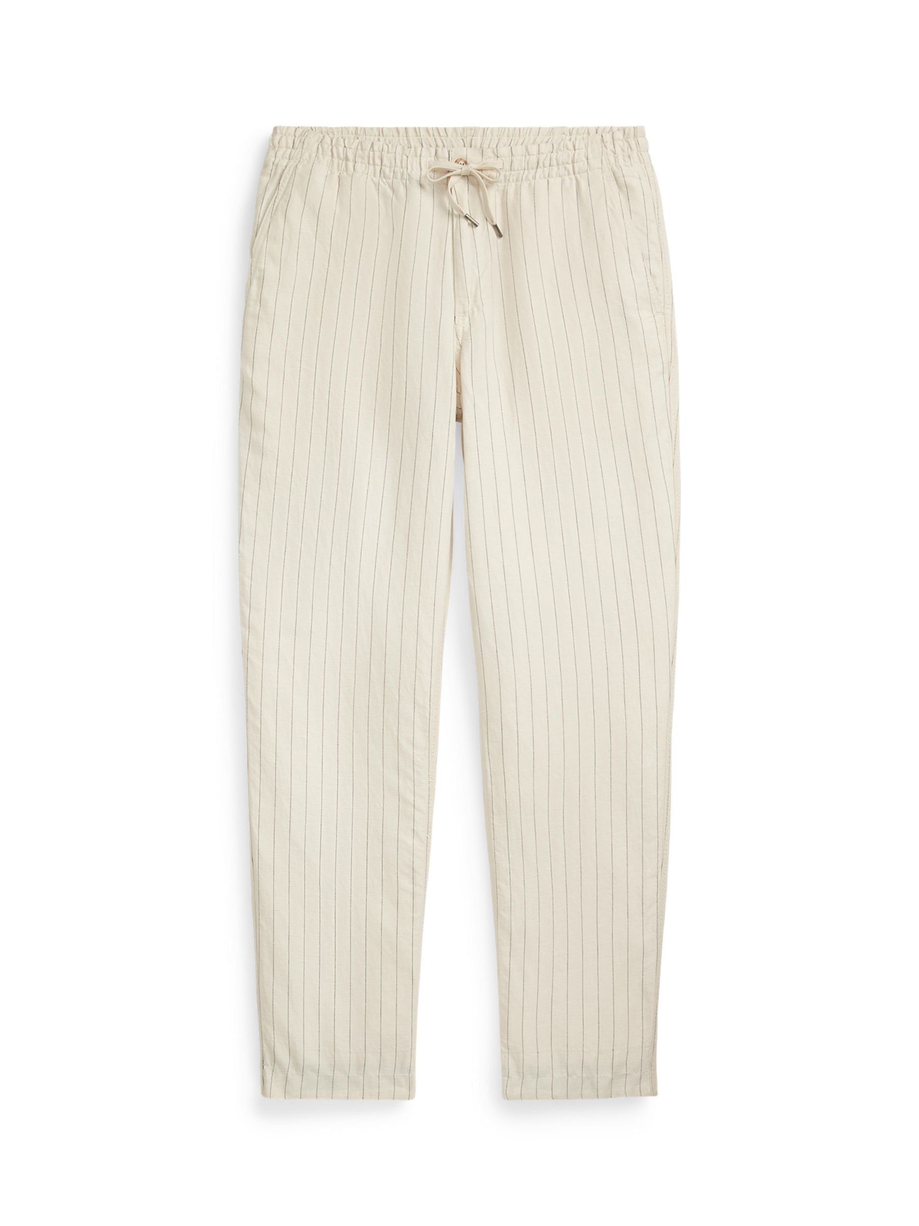 Polo Ralph Lauren Prepster Striped Linen Blend Trousers, Beige at John ...